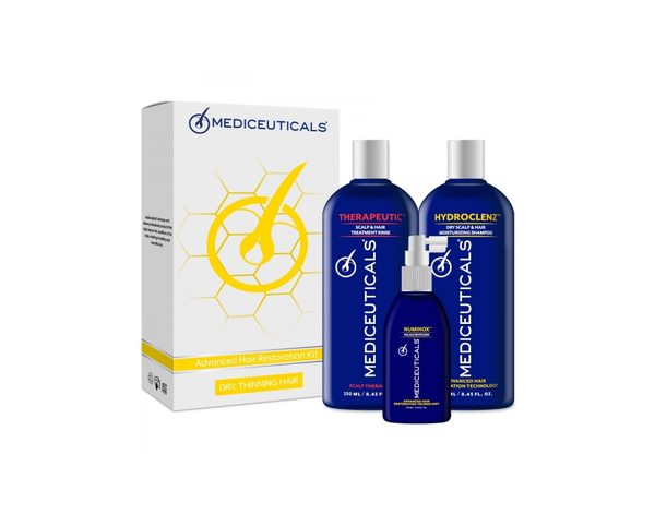 Набір проти випадіння та стоншення волосся у чоловіків (для схильності до сухості шкіри голови) Mediceuticals Advanced Hair Restoration Kit